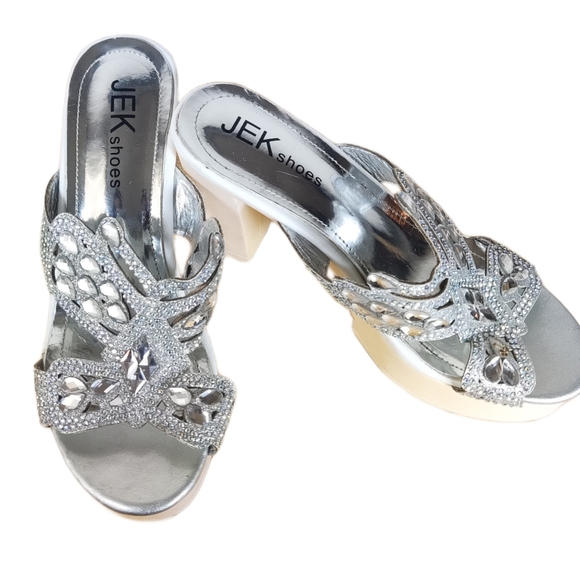 Sz 6 JEK silver and jem shoes - Picture 4 of 5